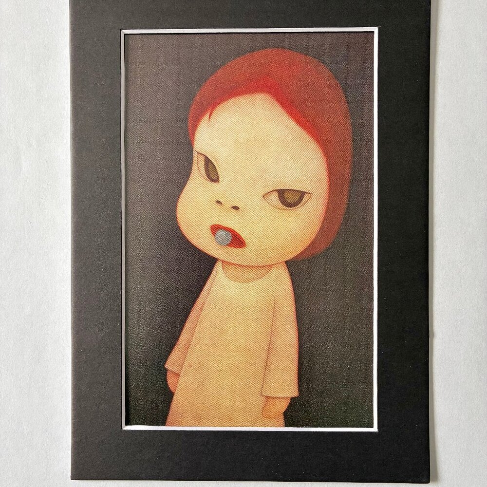NWT ART PRINT WITH MAT: Candy Blue Night, Yoshitomo Nara